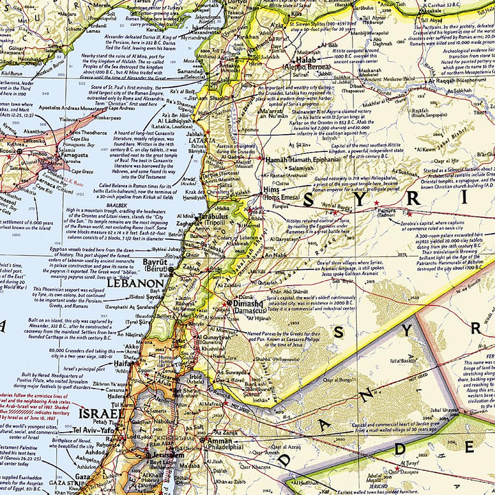 Carte historique - Terre Sainte | National Geographic carte routière National Geographic