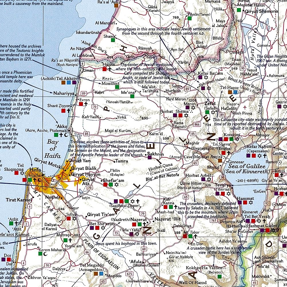Carte historique - Terre Sainte | National Geographic carte routière National Geographic