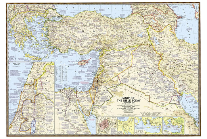 Carte historique - Terre Sainte | National Geographic carte routière National Geographic