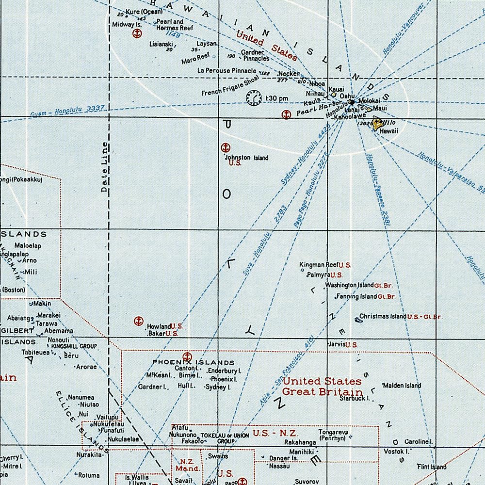 Carte historique - Théâtre de guerre dans le Pacifique (1942) | National Geographic carte routière National Geographic