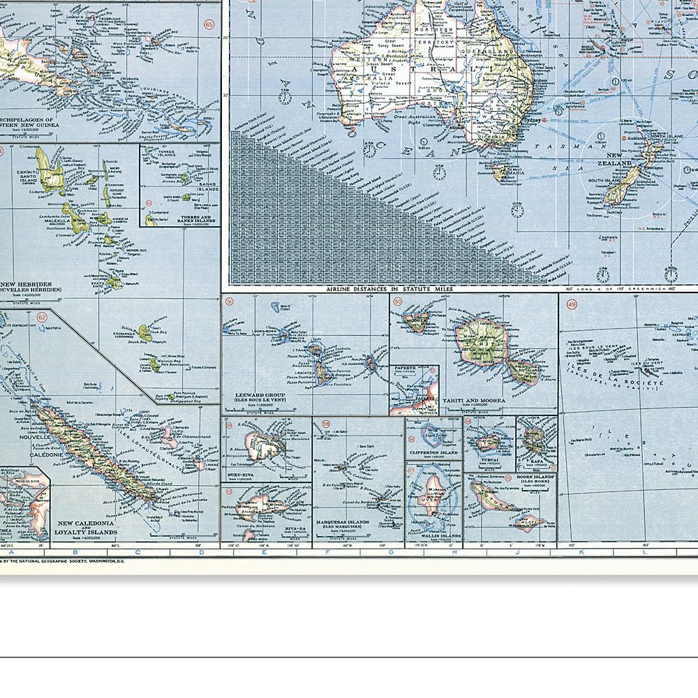 Carte historique - Théâtre de guerre dans le Pacifique (1942) | National Geographic carte routière National Geographic