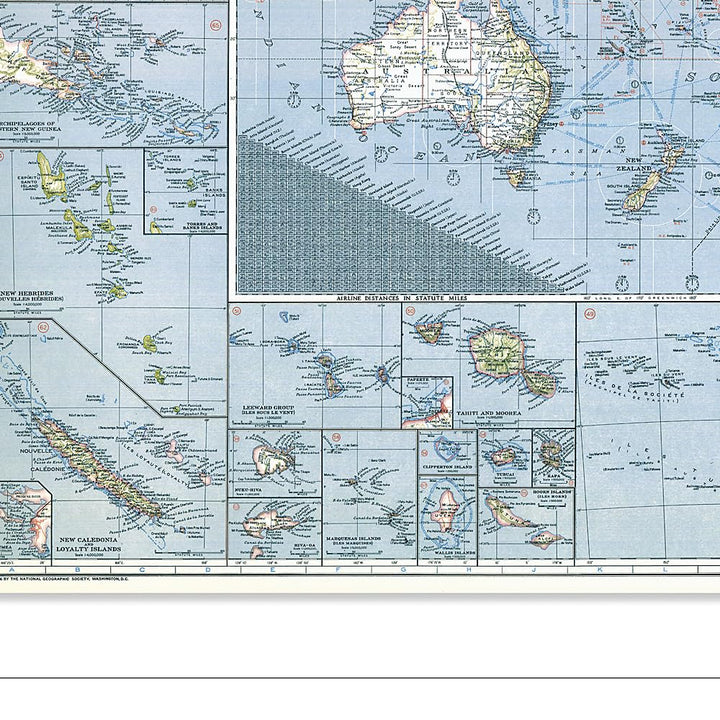 Carte historique - Théâtre de guerre dans le Pacifique (1942) | National Geographic carte routière National Geographic
