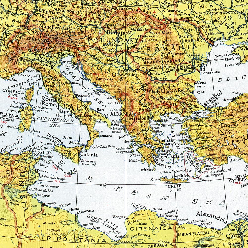 Carte historique - Théâtre de guerre en Europe (1942) | National Geographic carte routière National Geographic