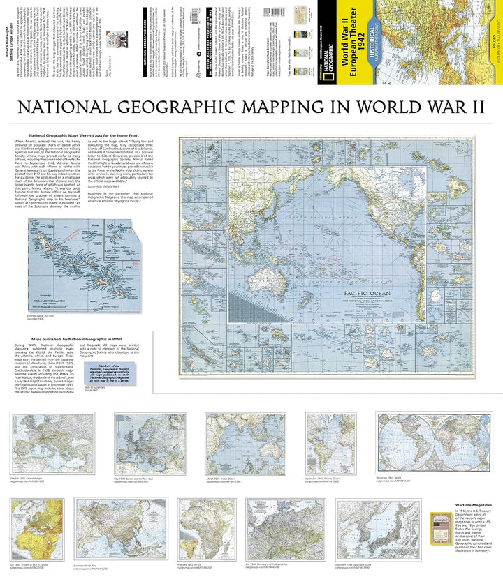 Carte historique - Théâtre de guerre en Europe (1942) | National Geographic carte routière National Geographic