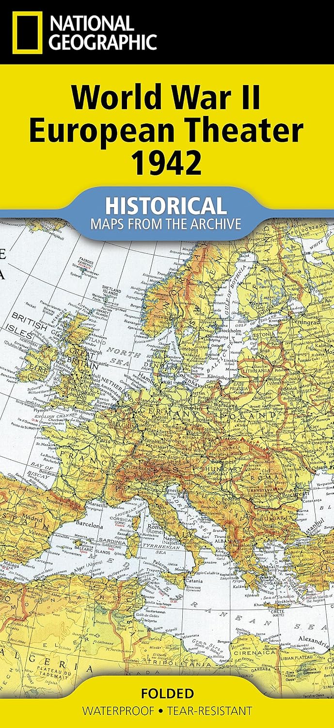 Carte historique - Théâtre de guerre en Europe (1942) | National Geographic carte routière National Geographic