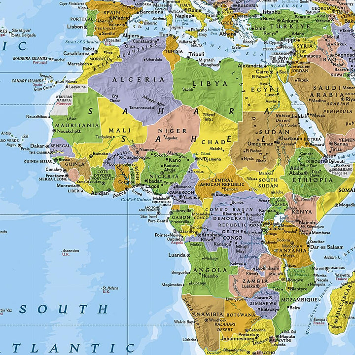 Carte du monde (vendue plié) - World Explorer with Flags & Facts | National Geographic carte routière National Geographic