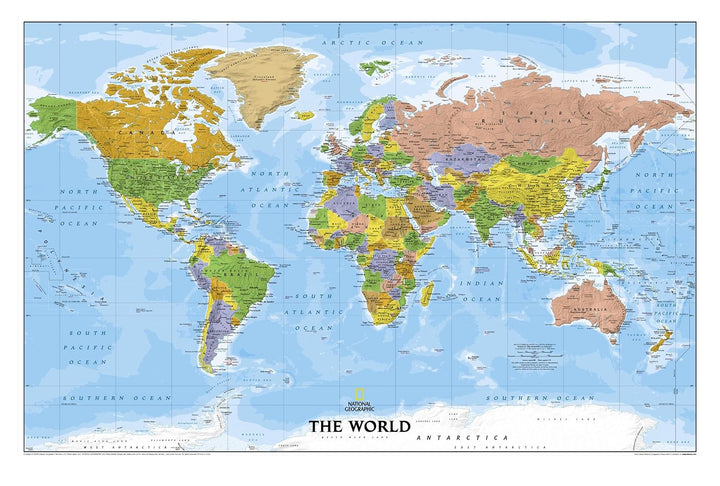 Carte du monde (vendue plié) - World Explorer with Flags & Facts | National Geographic carte routière National Geographic