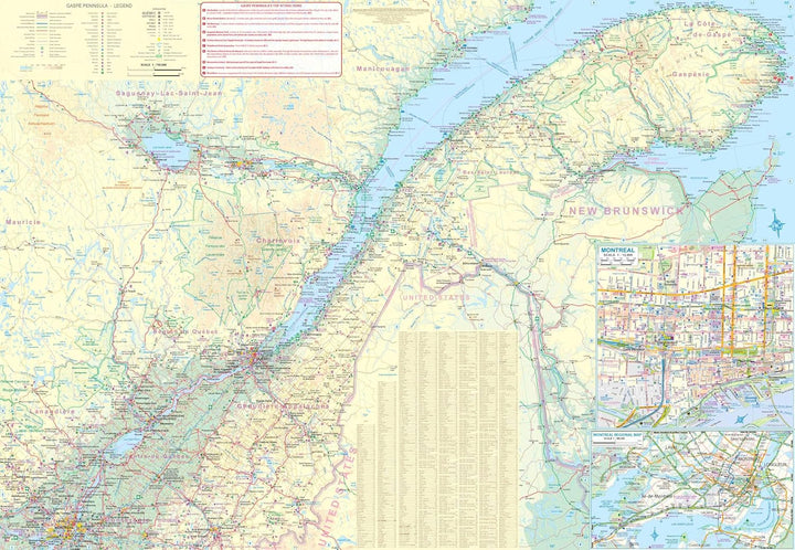 Plan de Québec ville & Carte de voyage de la Gaspésie | ITM