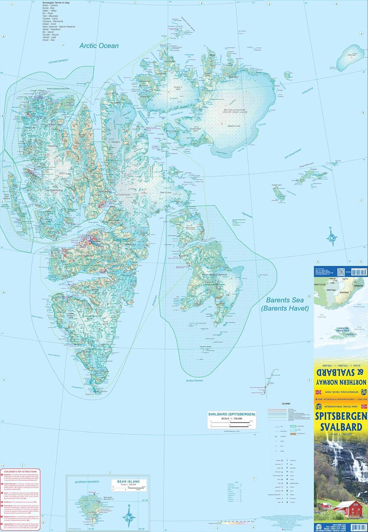 Carte de voyage - Spitzberg / Svalbard & Nord de la Norvège | ITM