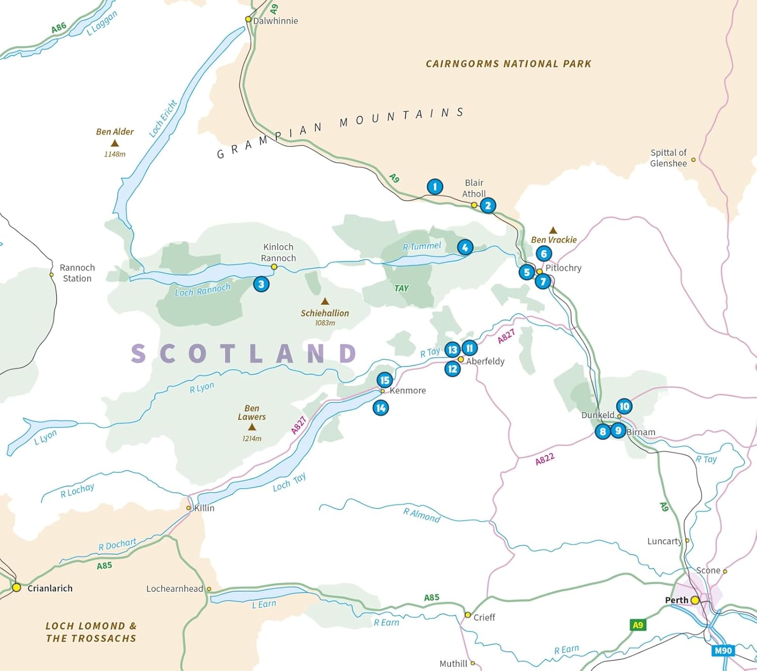 Walking Guide - Perthshire North: Pitlochry, Aberfeldy and Dunkeld, 15 Short Walks | Cicerone