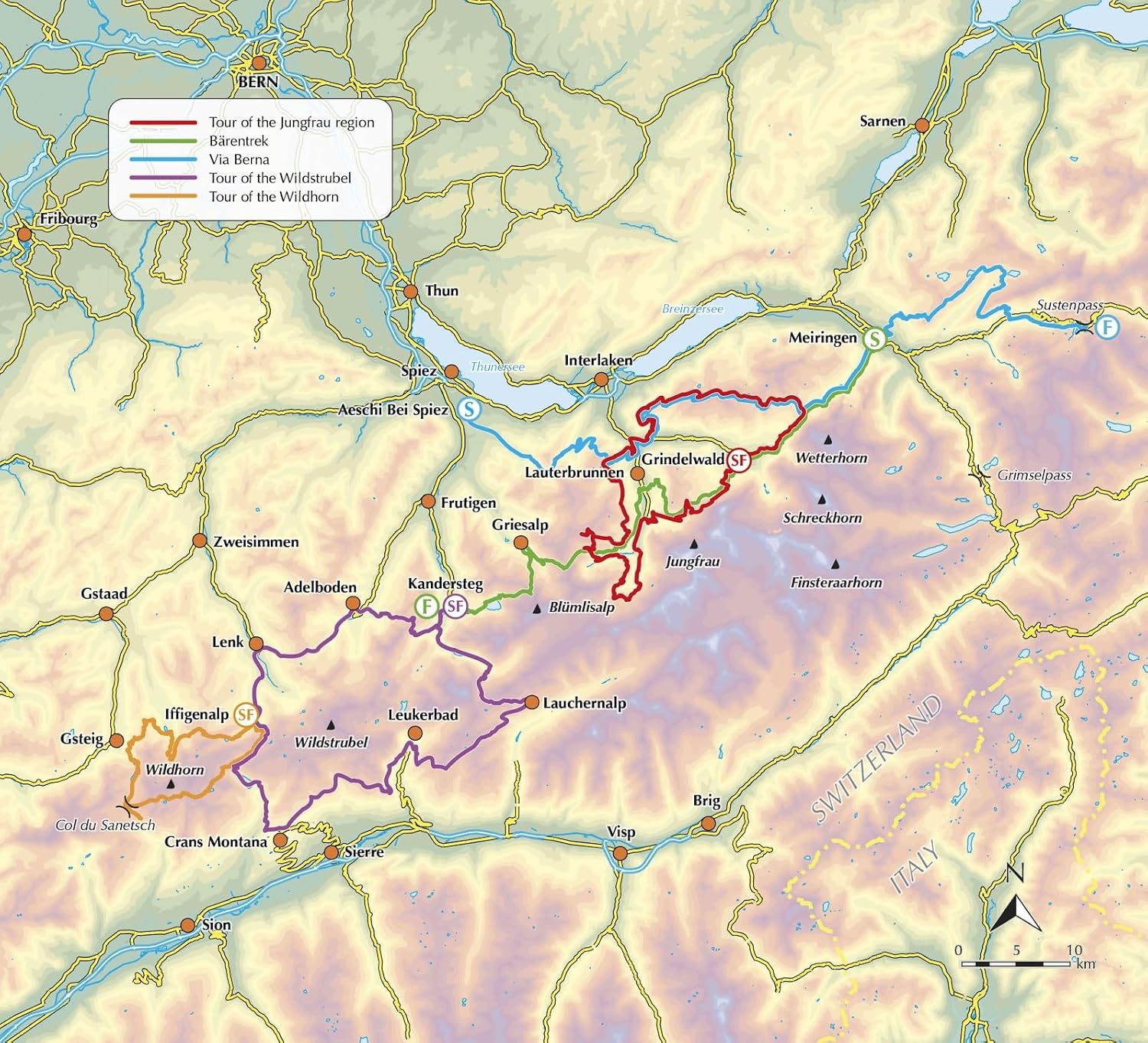Guide de randonnée (en anglais) - Trekking in the Bernese Oberland | Cicerone