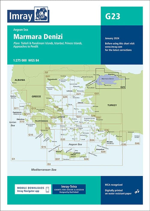 Carte marine G23 - Mer de Marmara (Marmara Denizi) | Imray - 1:275 000