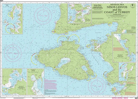 Carte marine G27 - Île de Lesbos et côte turque | Imray - 1:190 000