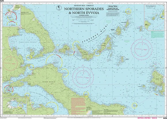 Carte marine G25 - Sporades du Nord & nord de l’Eubée | Imray - 1:190 000