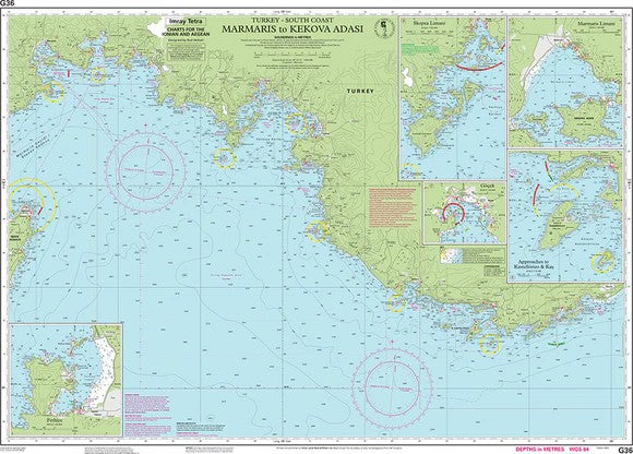 Carte marine G36 - De Marmaris à Kekova Adasi (Turquie) | Imray - 1:200 000