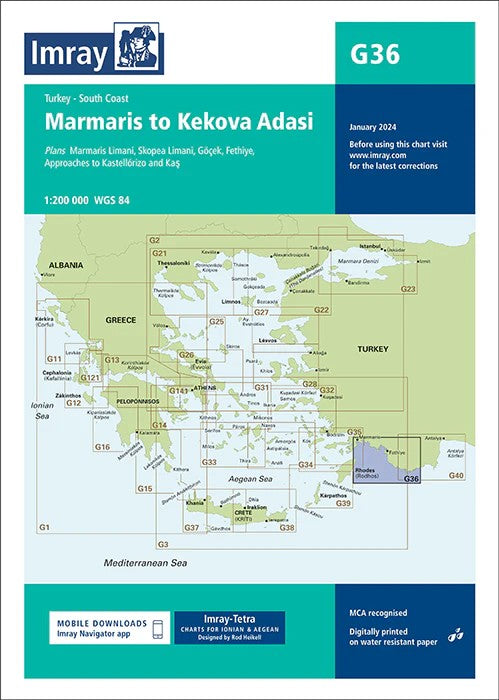Carte marine G36 - De Marmaris à Kekova Adasi (Turquie) | Imray - 1:200 000