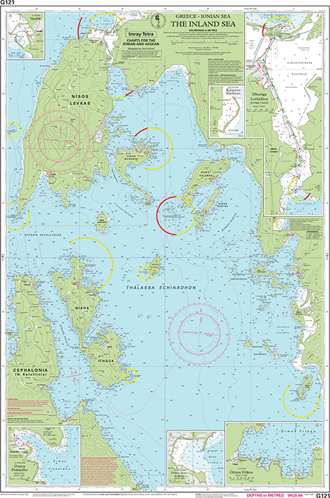 Carte marine G121 - La mer Intérieure (îles Ioniennes) | Imray - 1:95 000 carte marine Imray