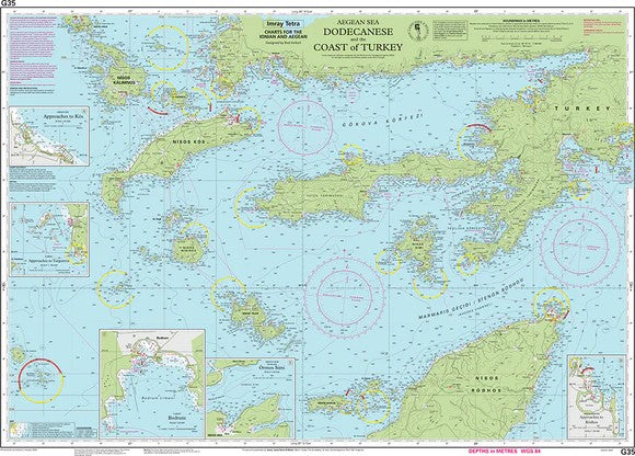 Carte marine G35 - Dodécanèse et côte turque | Imray - 1:190 000