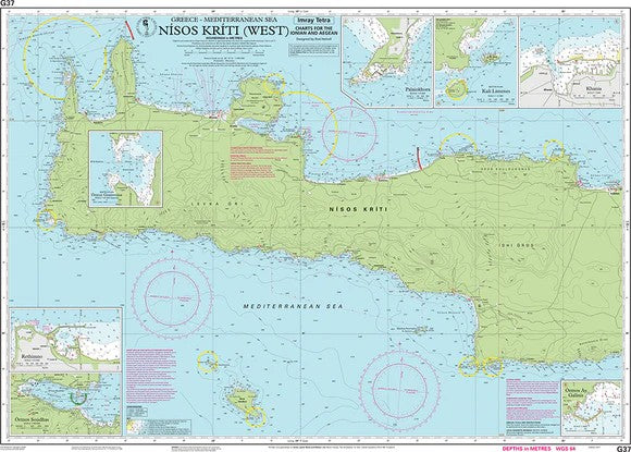 Carte marine G37 - Crète occidentale (Nísos Kríti Ouest) | Imray - 1:190 000