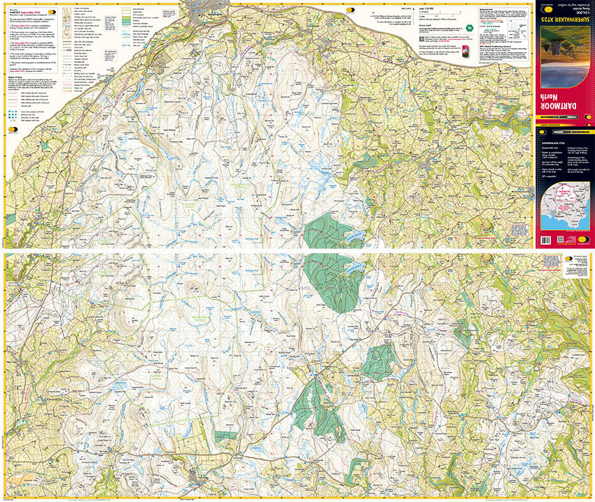 Hiking map - Dartmoor North XT25 | Harvey Maps - Superwalker maps