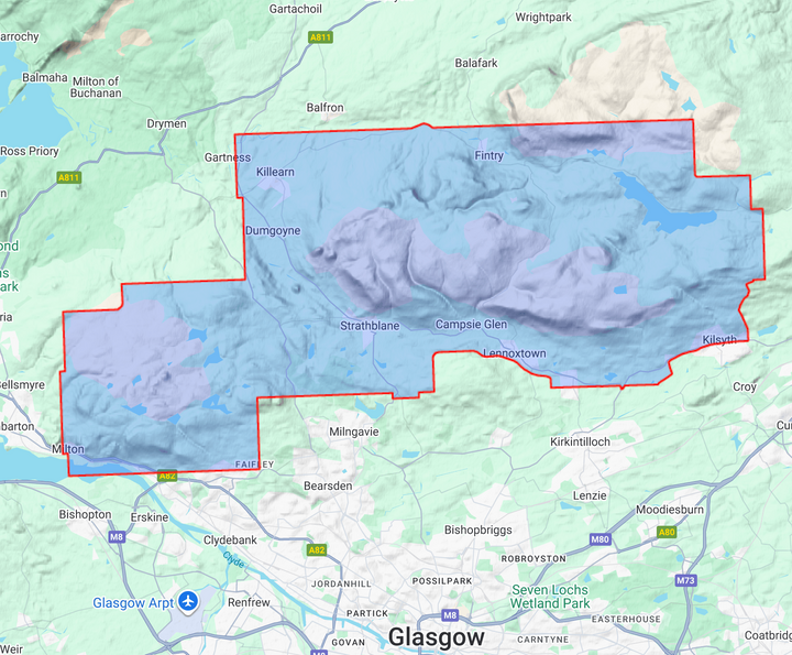 Hiking Map - Campsie Fells &amp; Kilpatrick Hills XT40 (Scotland) | Harvey Maps - Ultramap
