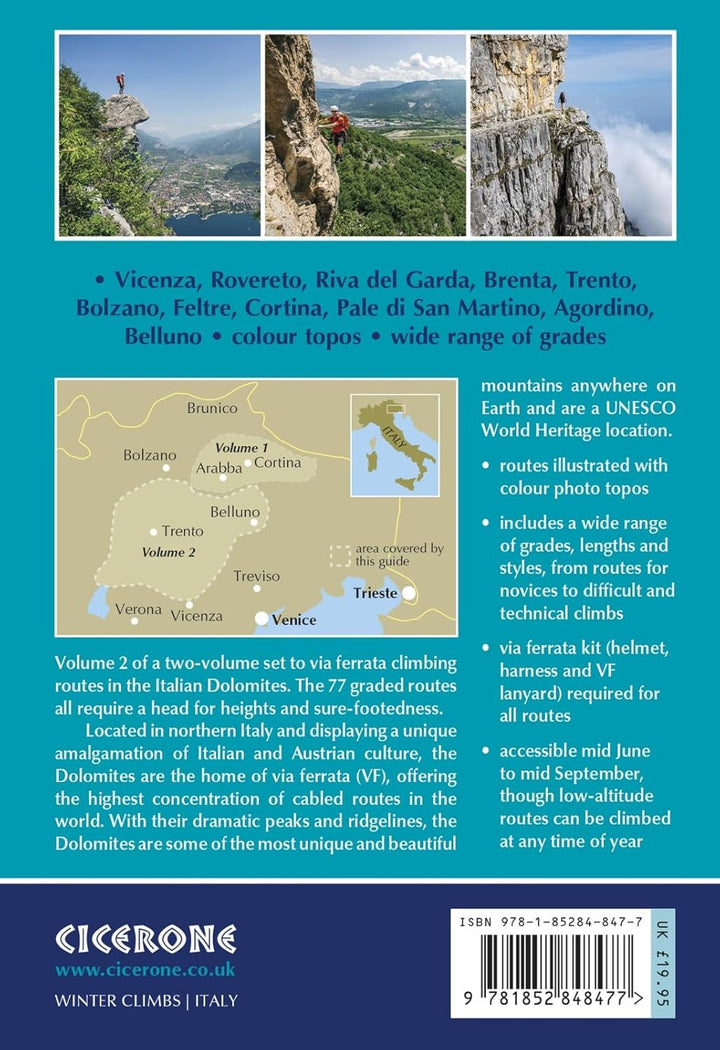 Guide de randonnées (en anglais) - Via Ferratas of the Italian Dolomites: Southern Dolomites, Brenta and Lake Garda Area | Cicerone guide de randonnée Cicerone