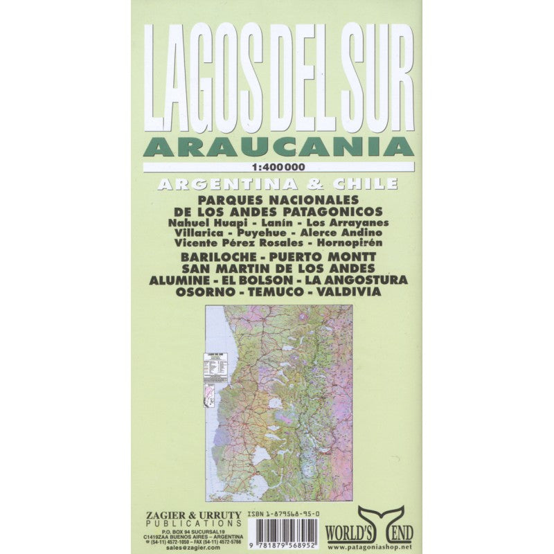 Carte routière - Lagos del Sur et Araucanie | Zagier y Urruty
