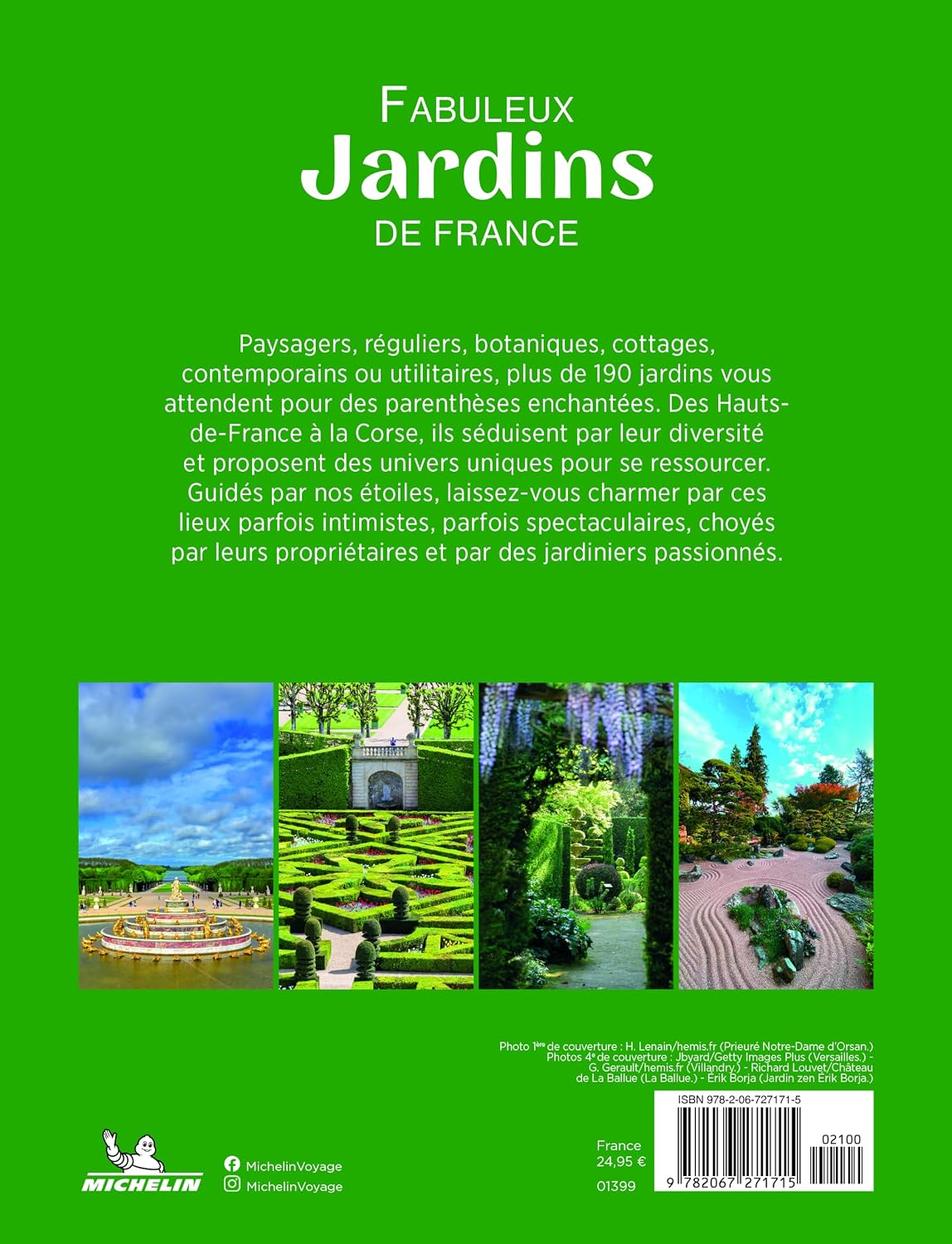 Beau livre - Fabuleux jardins de France 2026 | Michelin guide de voyage Michelin