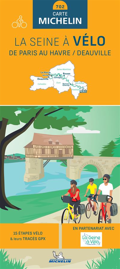 Carte de cyclotourisme - La Seine à vélo, De Paris au Havre / Deauville | Michelin