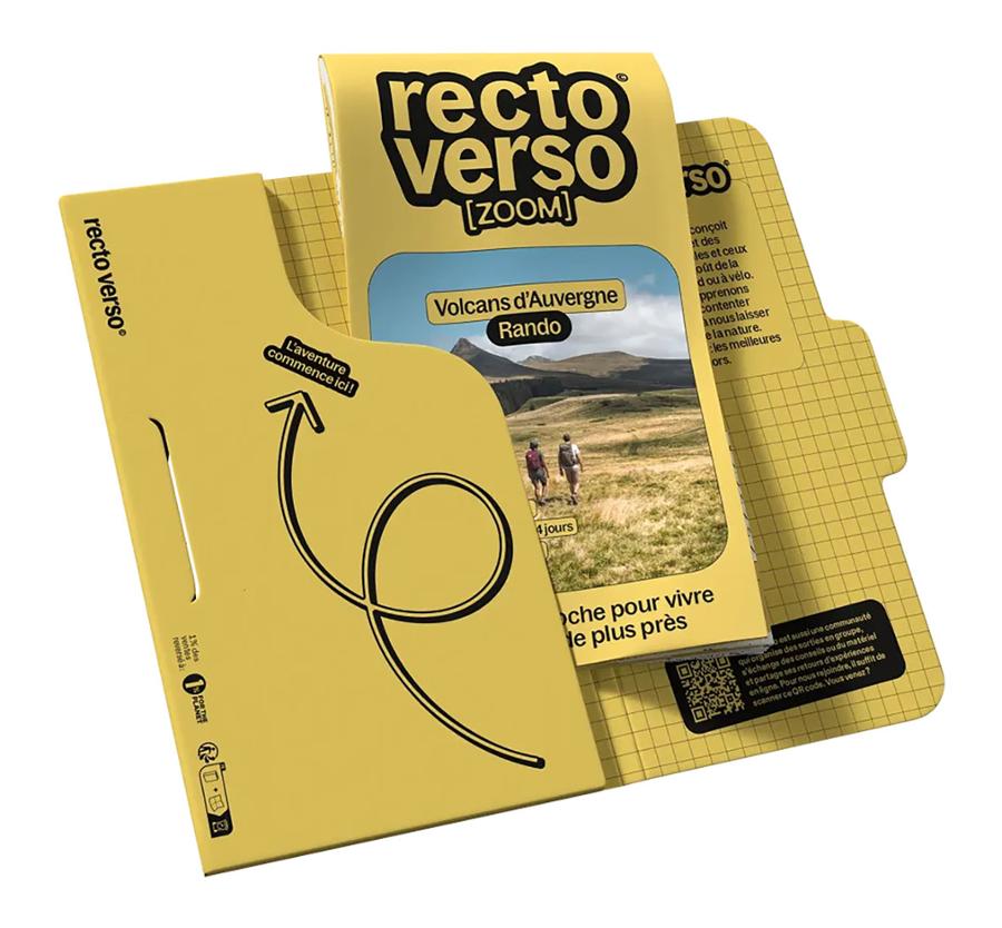 Carte-guide de randonnée - 15 randonnées dans les Volcans d'Auvergne | Recto Verso