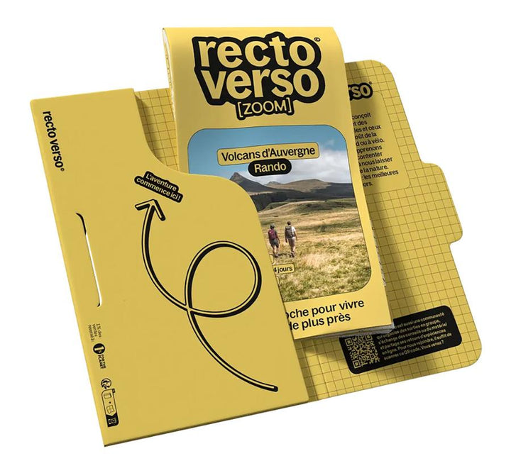 Carte-guide de randonnée - 15 randonnées dans les Volcans d'Auvergne | Recto Verso