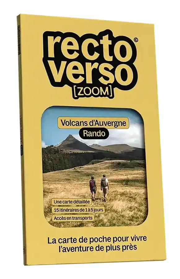 Carte-guide de randonnée - 15 randonnées dans les Volcans d'Auvergne | Recto Verso