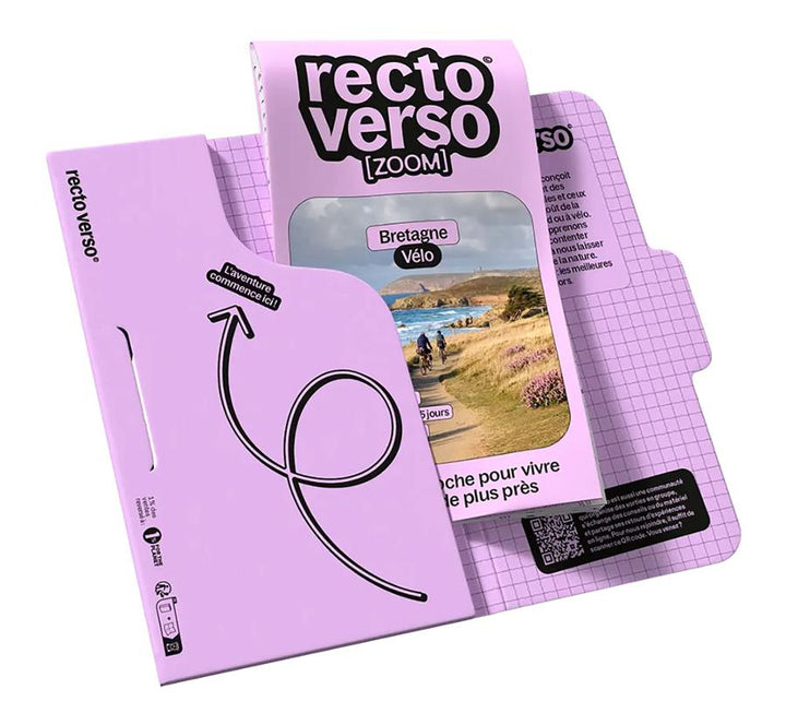Carte-guide vélo - 15 aventures à vélo en Bretagne | Recto Verso