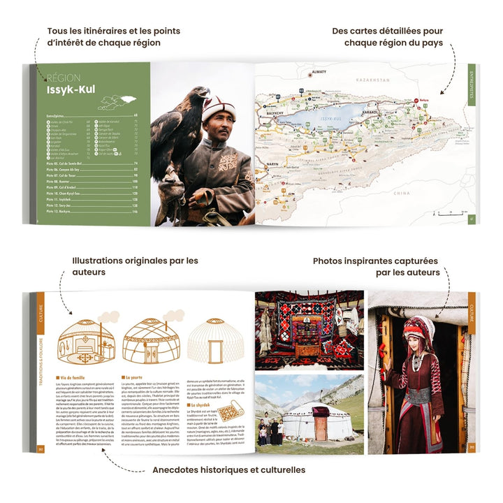 Guide de voyage - Explore Kirghizistan, Les 28 plus belles pistes van, 4x4, moto & vélo | OunTravela