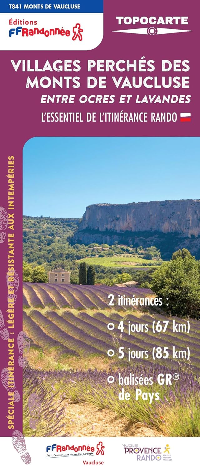 Topocarte - Villages perchés des Monts de Vaucluse | FFRandonnée