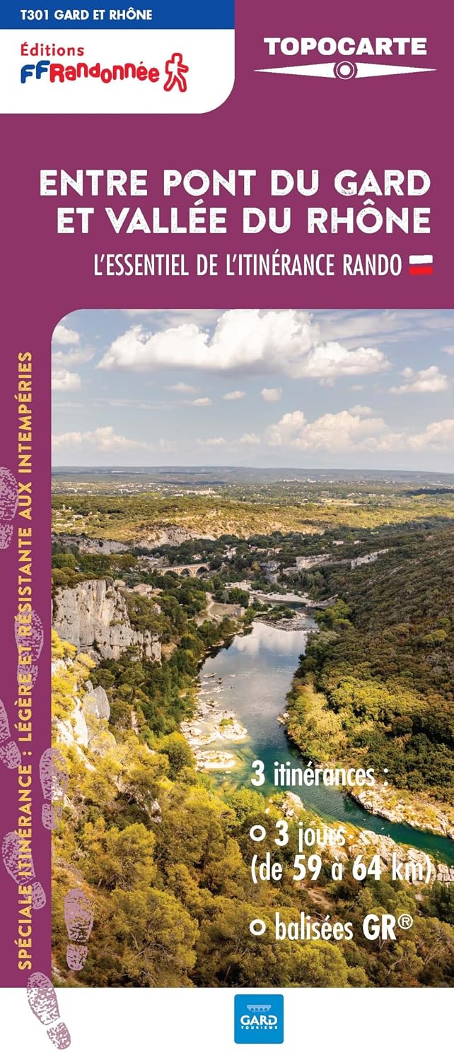 Topocarte - Entre Pont du Gard et Vallée du Rhône, GR42 | FFRandonnée
