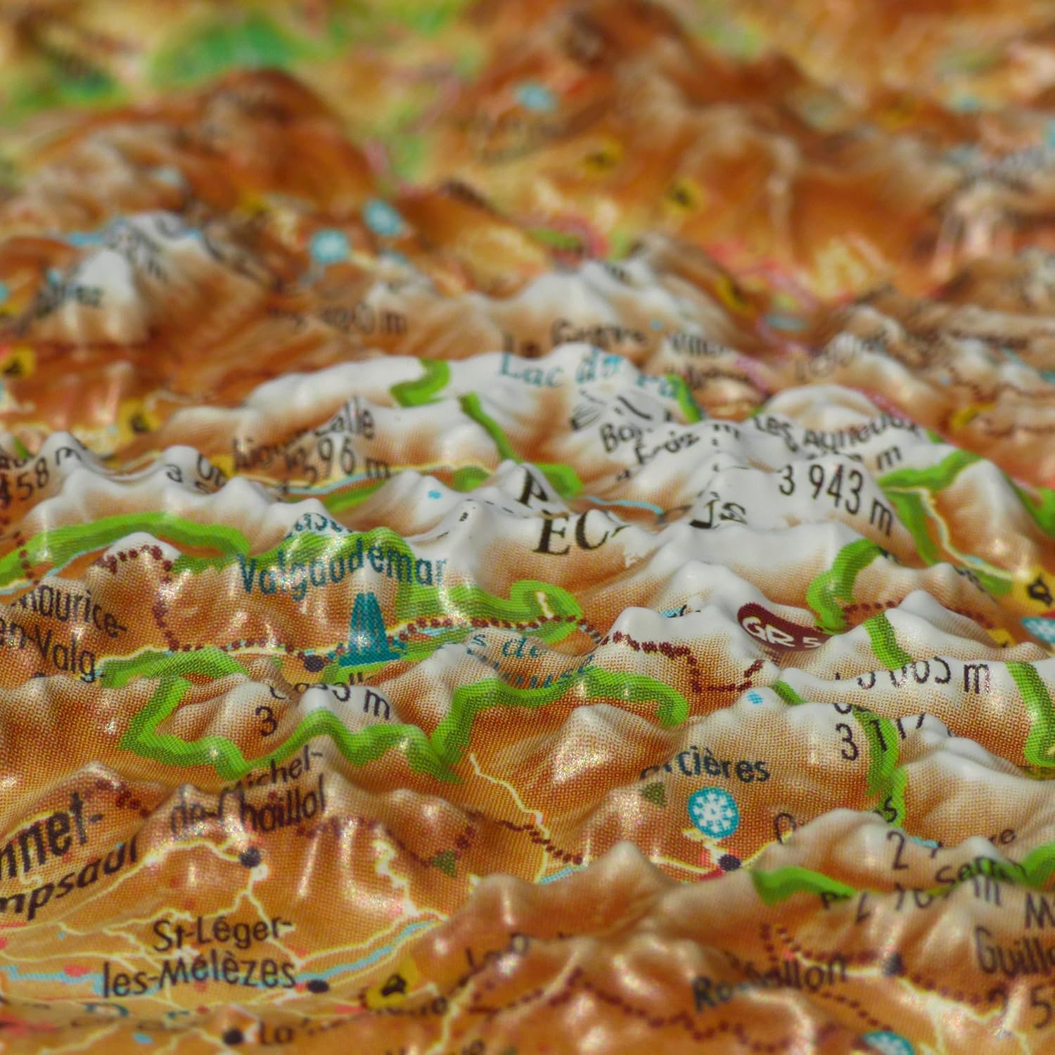Carte murale en relief - Les Alpes Françaises et ses massifs alpins - 41 cm x 61 cm | 3D Map carte en relief 3D Map