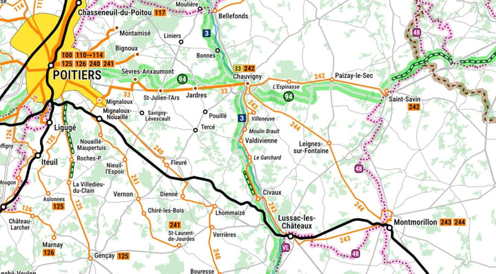 Carte ferroviaire & bus - Grand Ouest : voyager sans voiture | Cartotrain