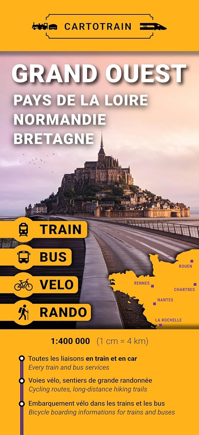 Carte ferroviaire & bus - Grand Ouest : voyager sans voiture | Cartotrain
