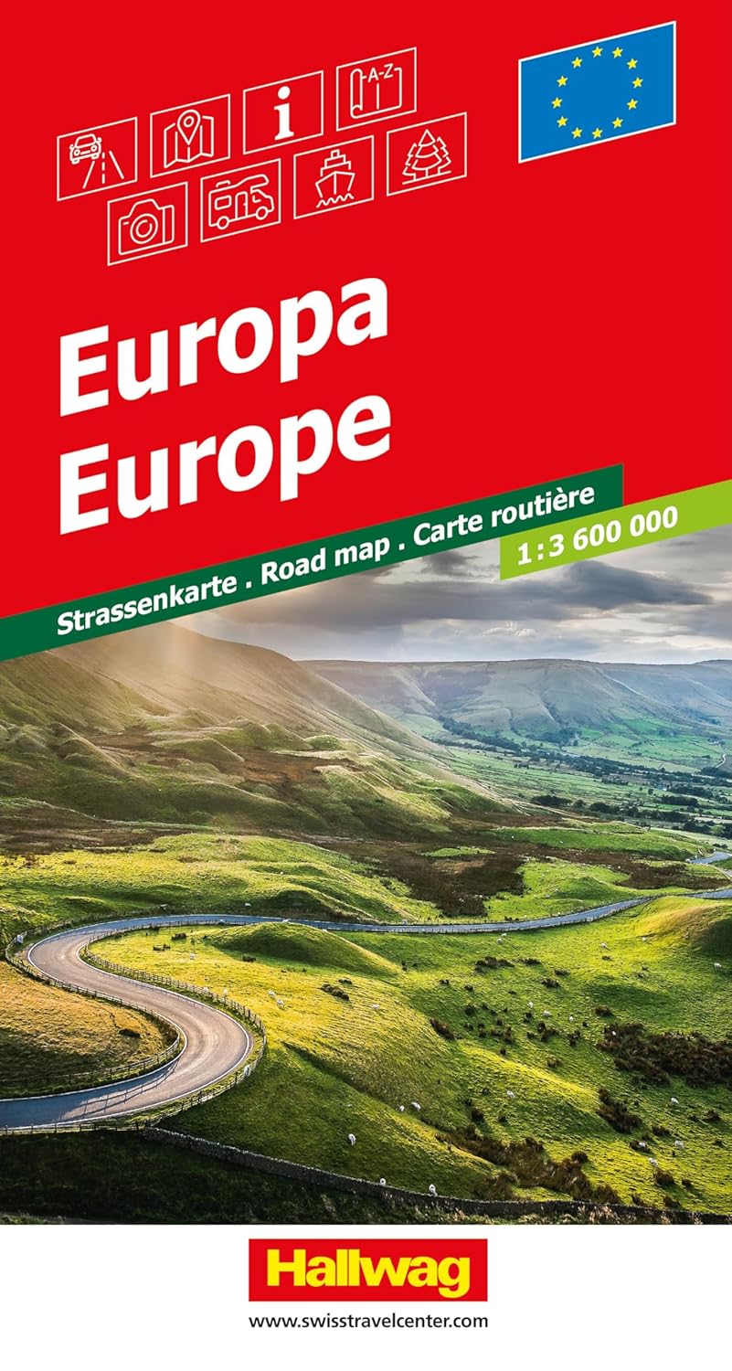 Carte routière - Europe | Hallwag - 1:3 600 000 carte routière Hallwag Kümmerly-Frey