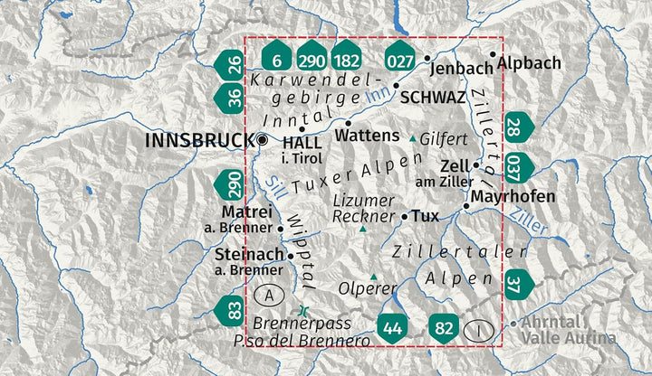 Hiking map no. 34 - Tuxer Alps | Kompass