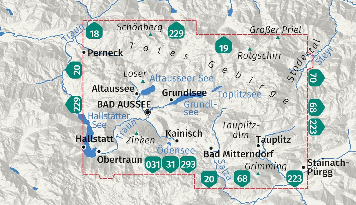 Carte de randonnée - Ausseerland & Totes Gebirge | Kompass 039 - 1:25 000 carte de randonnée Kompass