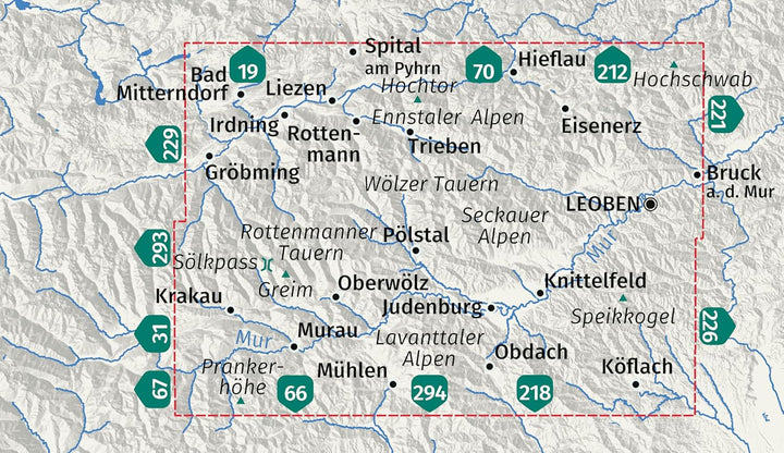 Cartes de randonnée - Vallées de la Sölk, Tauern de Rottenmann & Alpes de Seckau | Kompass 223 - 1:55 000 carte de randonnée Kompass