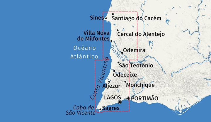 Carte de randonnée - Algarve Ouest, Costa Vicentina & Sentier des pêcheurs | Kompass 258 - 1:55 000