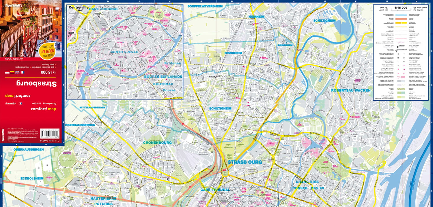 Mini laminated pocket map - Strasbourg | Express Map