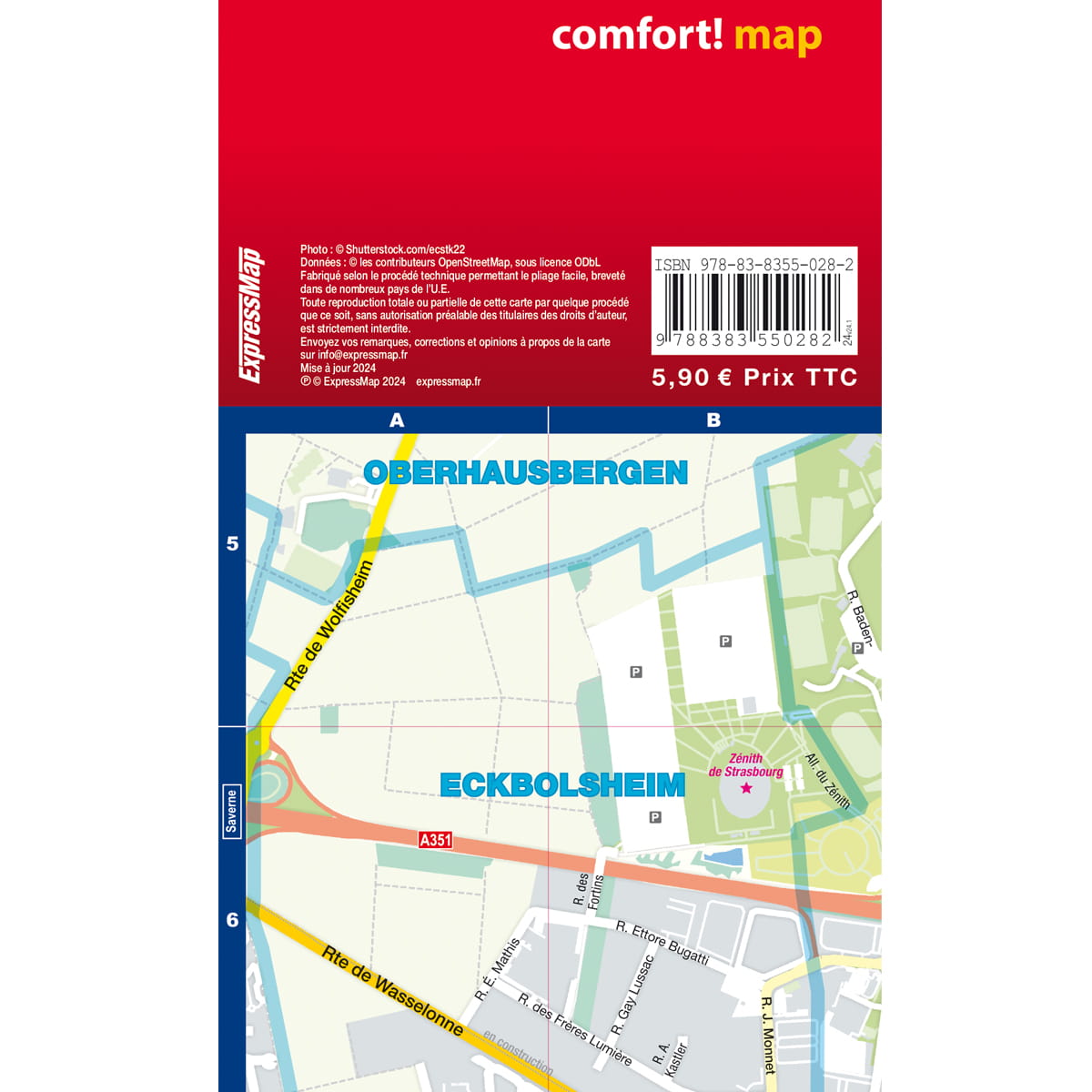 Mini laminated pocket map - Strasbourg | Express Map