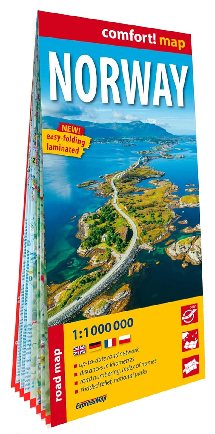 Carte routière plastifiée - Norvège | Express Map