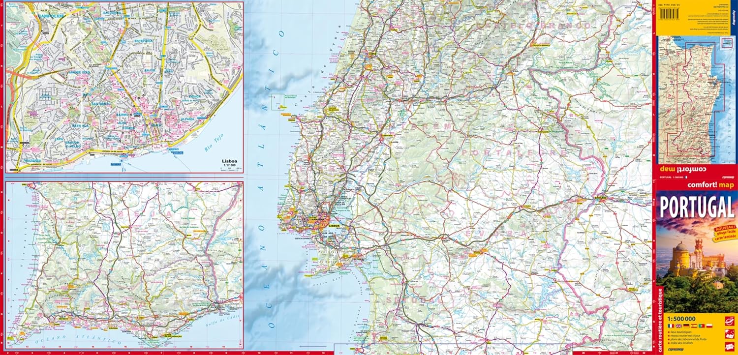 Carte routière plastifiée - Portugal | Express Map