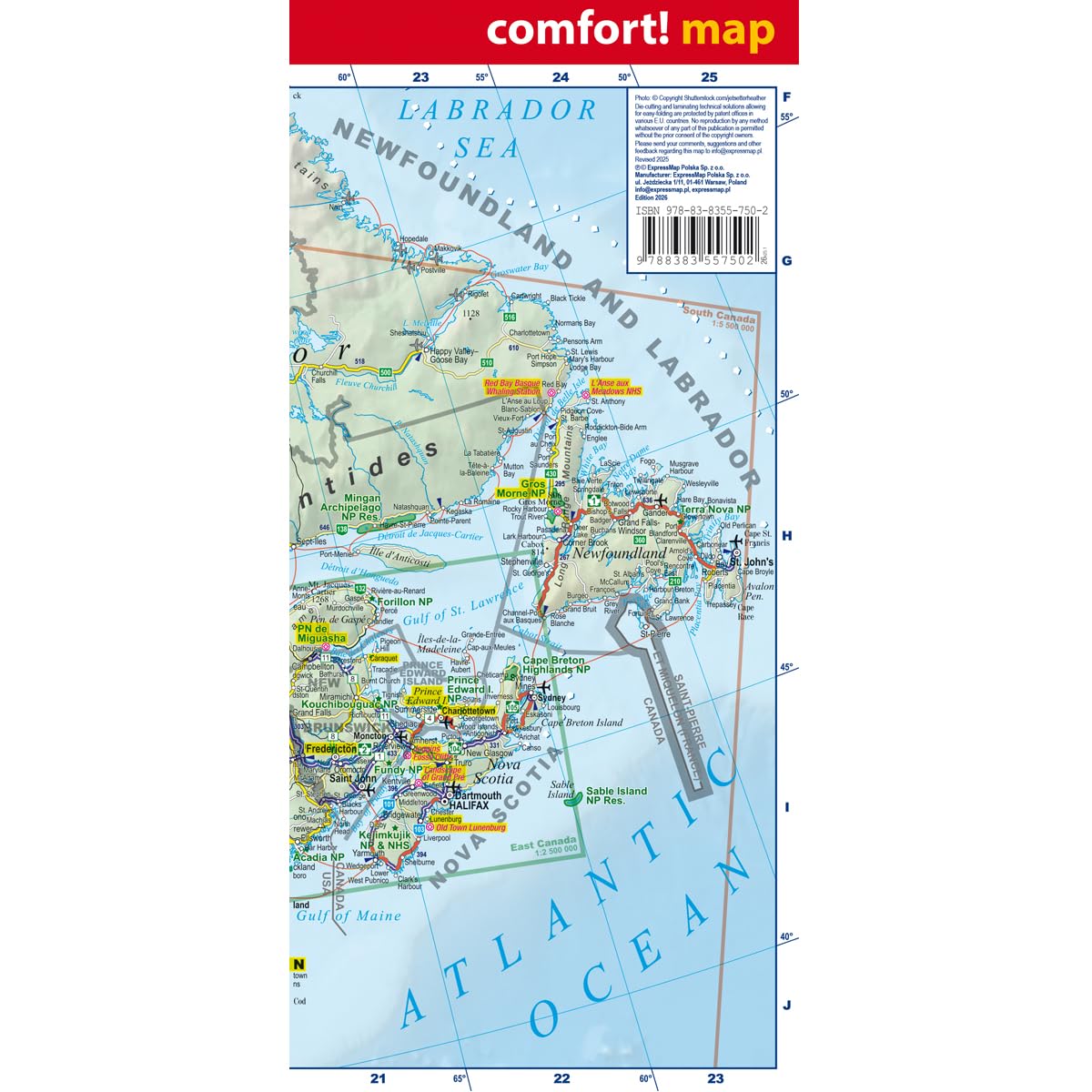 Carte routière plastifiée - Canada | Express Map