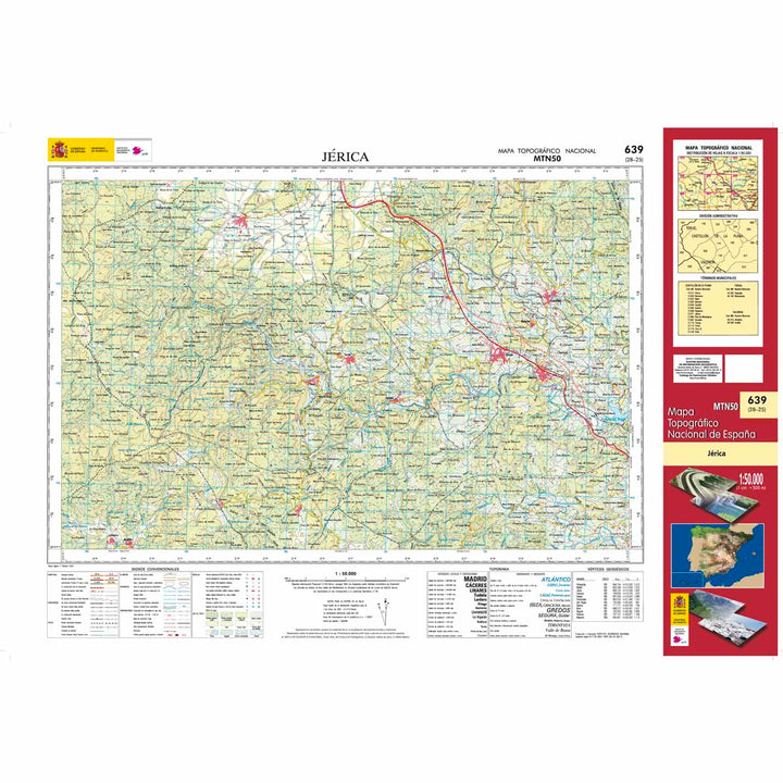 Carte topographique de l'Espagne n° 0639 - Jérica | CNIG - 1/50 000